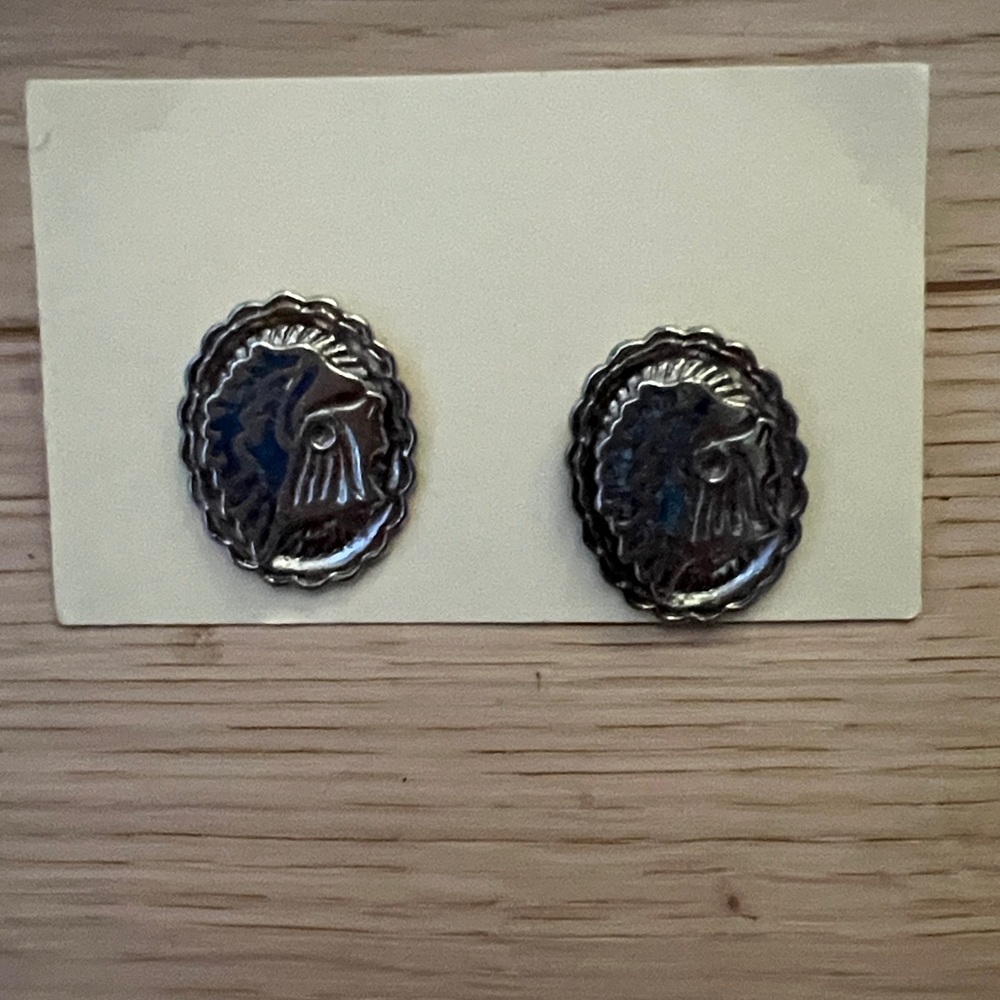 2 Silver and Turquoise Metal Pins